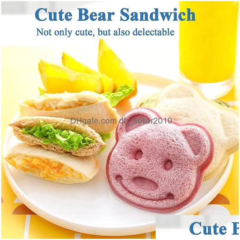 baking moulds sand cutter mini cartoon bear squirrel sea dog bread knife sealer for kids bento lunch mold 230923