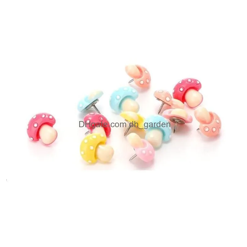 Nails Nails 30Pcs Decorative Mushroom Thumb Tacks Colorf Cute Pusin For Feature Wall Whiteboard Corkboard Po Push Pin 230417 Dhgarden Dhvip