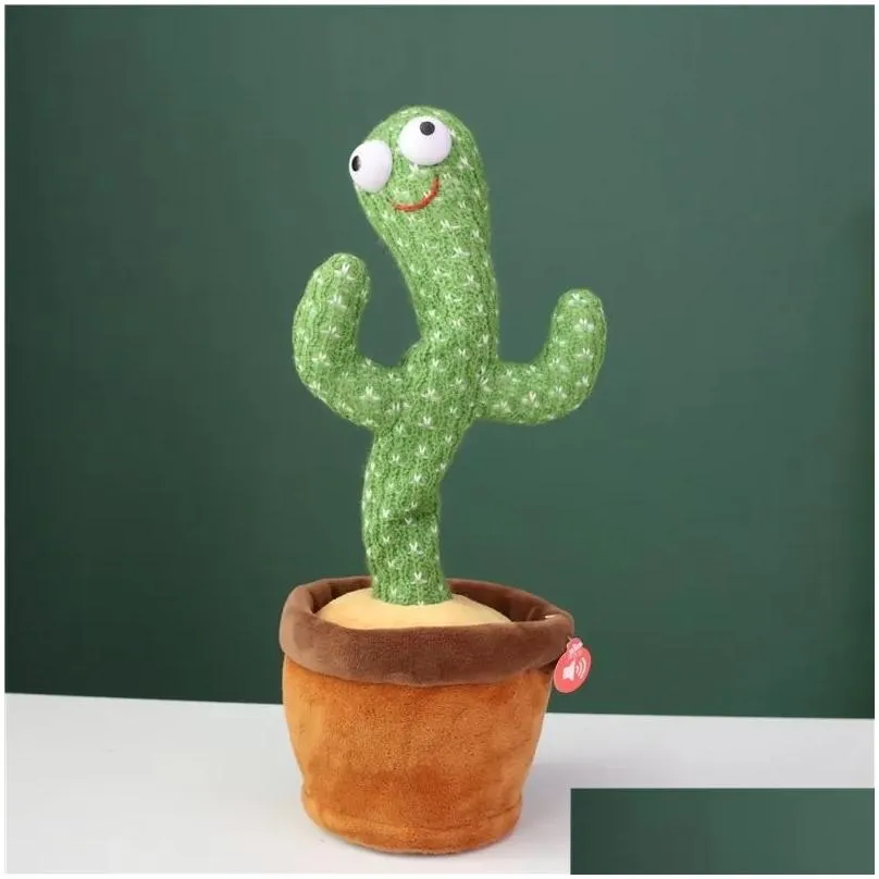 Electronic Pet Toys Cactus Plush Toy Electronic Shake Dancing With The Song Cute Bailarin Early Childhood Talking Toys Gifts Novelty G Otaf5