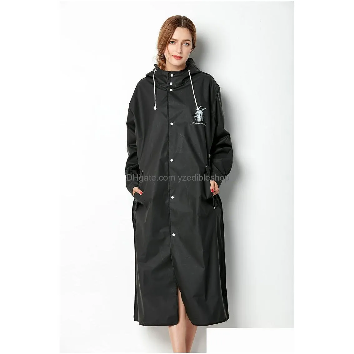 raincoats fashion big size men and women thin black rain coat poncho ladies waterproof long slim raincoat adults rainwear 230803