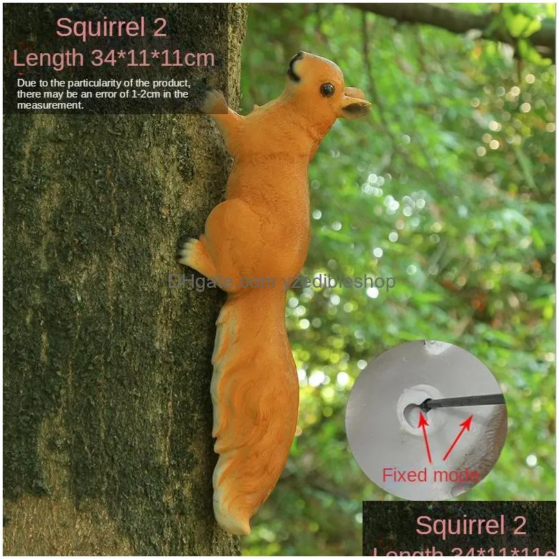 garden decorations creative branch garden courtyard decoration tree decorative ornaments squirrel animal simulation statue sculpture outdoor