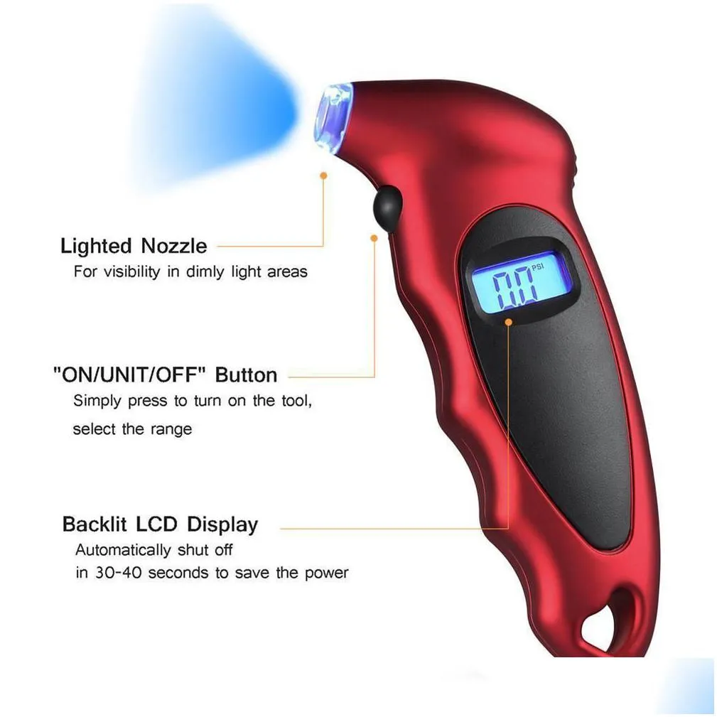 digital tire pressure gauge lcd backlight auto car motorcycle tire gauge 150 psi air tire gauge monitor barometer tyre tester meter