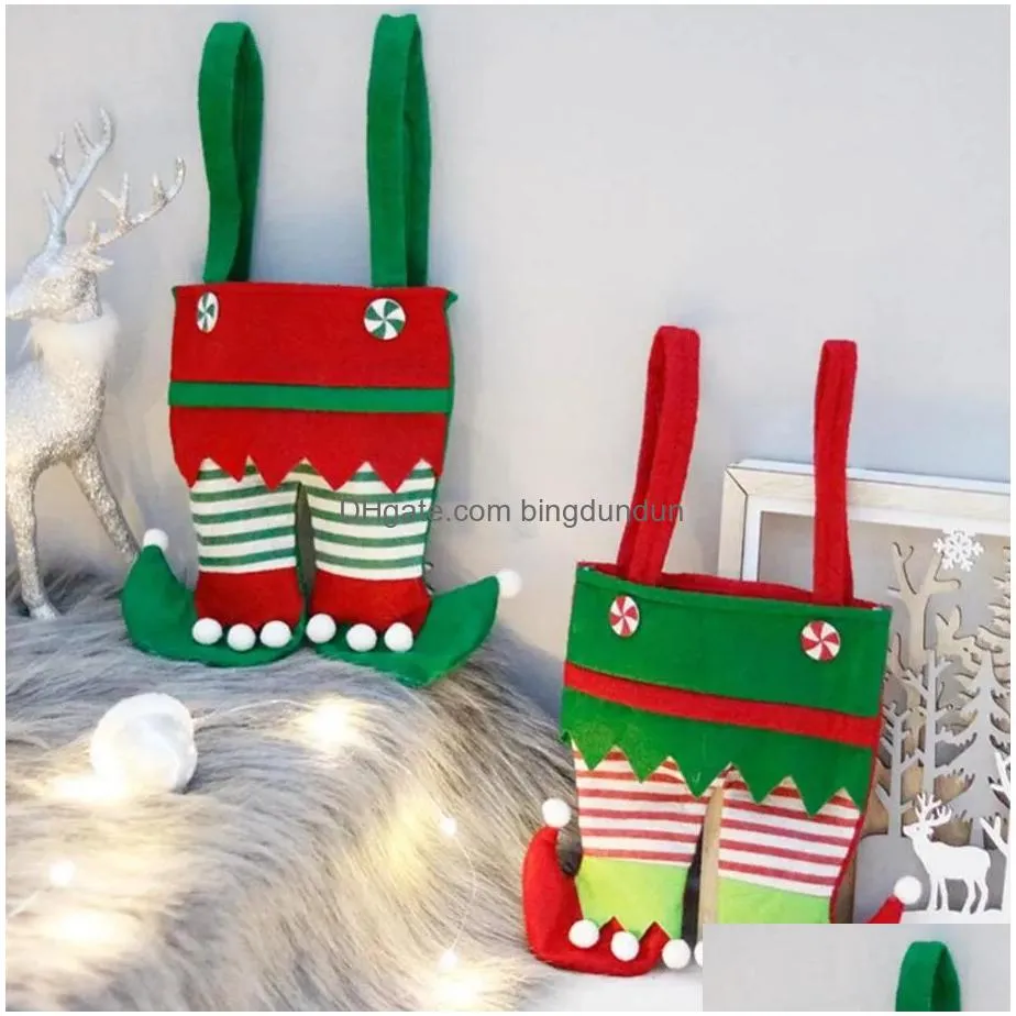 christmas gift elf candy bags wine bag socks elf cola bag christmas red green candy gift bag party xtmas stockings