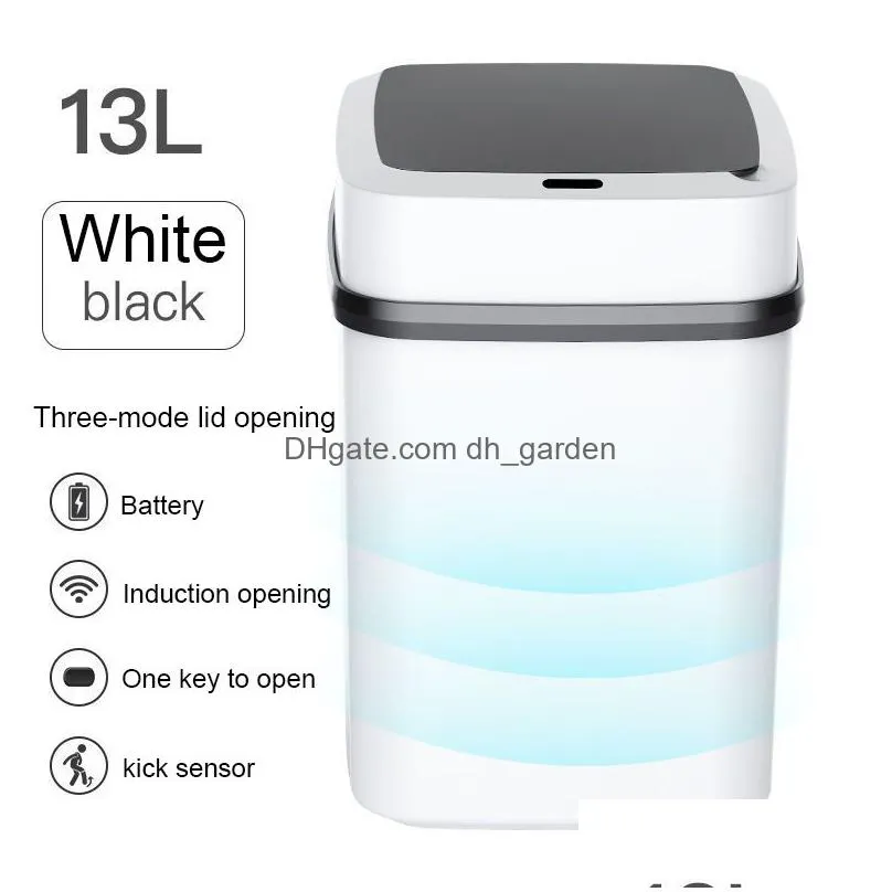 Waste Bins Kitchen Trash Bin 15L Bathroom Touch Can In The Toilet Smart Garbage Bucket Waste Bins Dustbin 220808 Home Garden Dhgarden Dhc4H