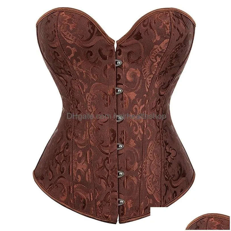 waist tummy shaper women039s shapers sexy lace up corset boned waist zip floral tops brocade overbust female slimming clothing 2525667