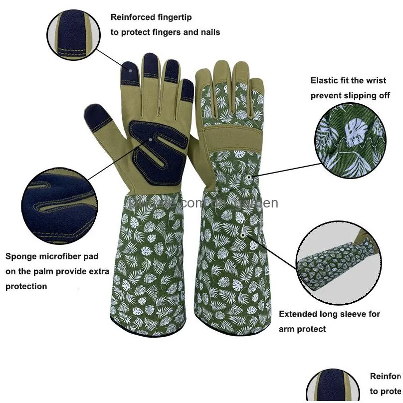 Pvc Gloves Pvc Gloves Long Gardening For Women Thorn Proof Mens Rose Pruning Garden With Touch Sn Breathable Work 230512 Off Dhgarden Dh3Nq