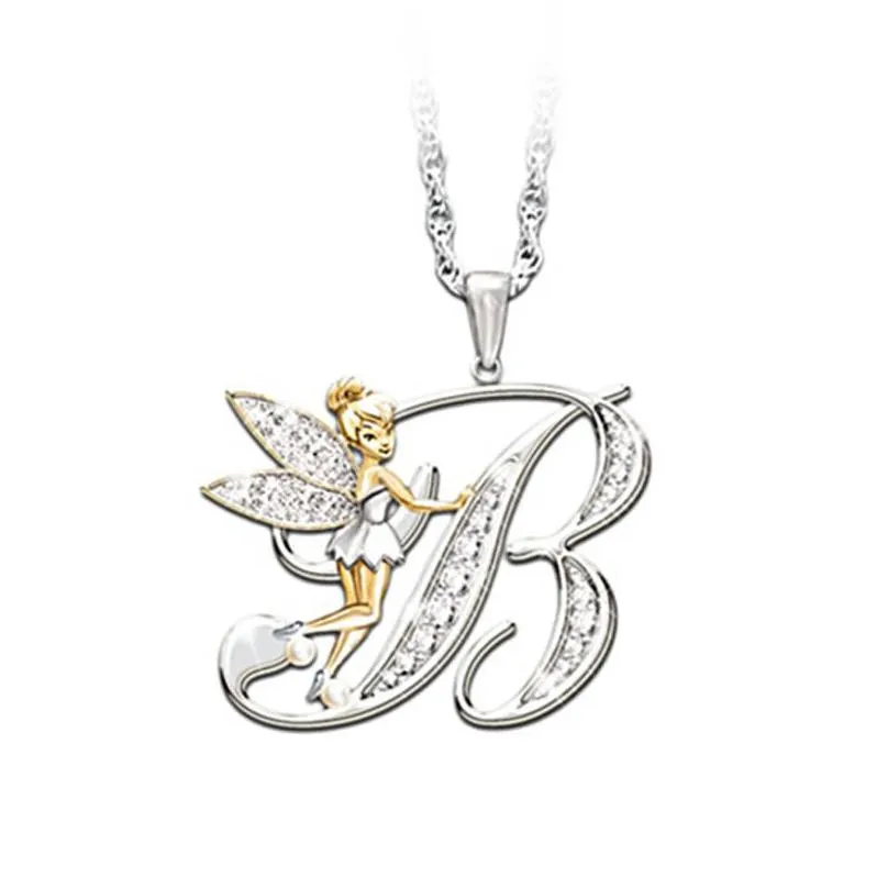 Pendant Necklaces Personalized Initial Letter Necklaces Women 26 Alphabets Gold Angle Charm Pendant Sier Choker Chain For Girls Fashio Dhaaw