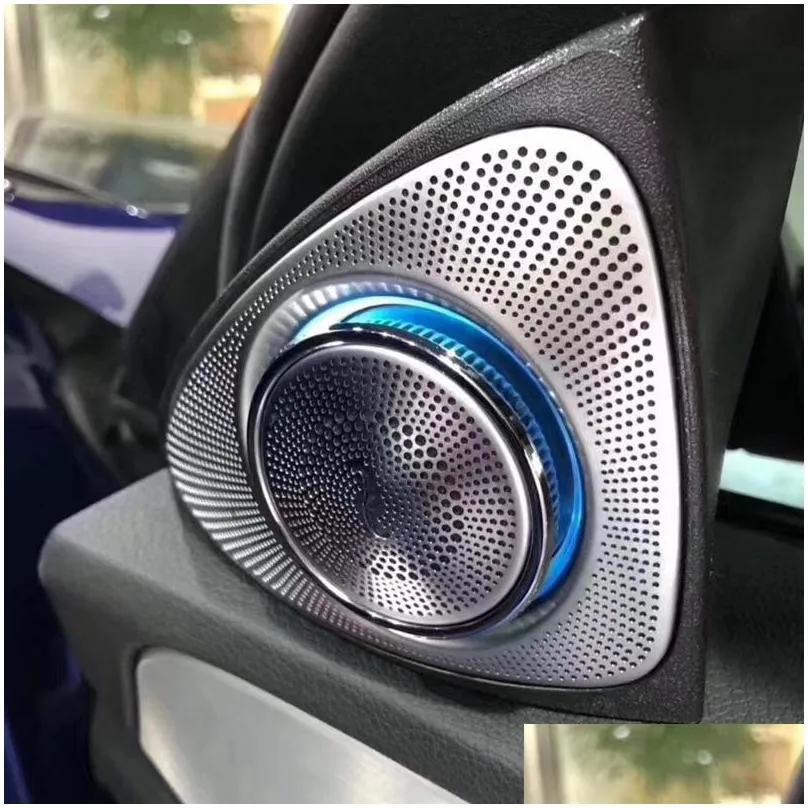 3d stainless steel rotating tweeter treble coaxial sound speaker car audio tone horns for benz c e s class w205 w213 w222 16-19 