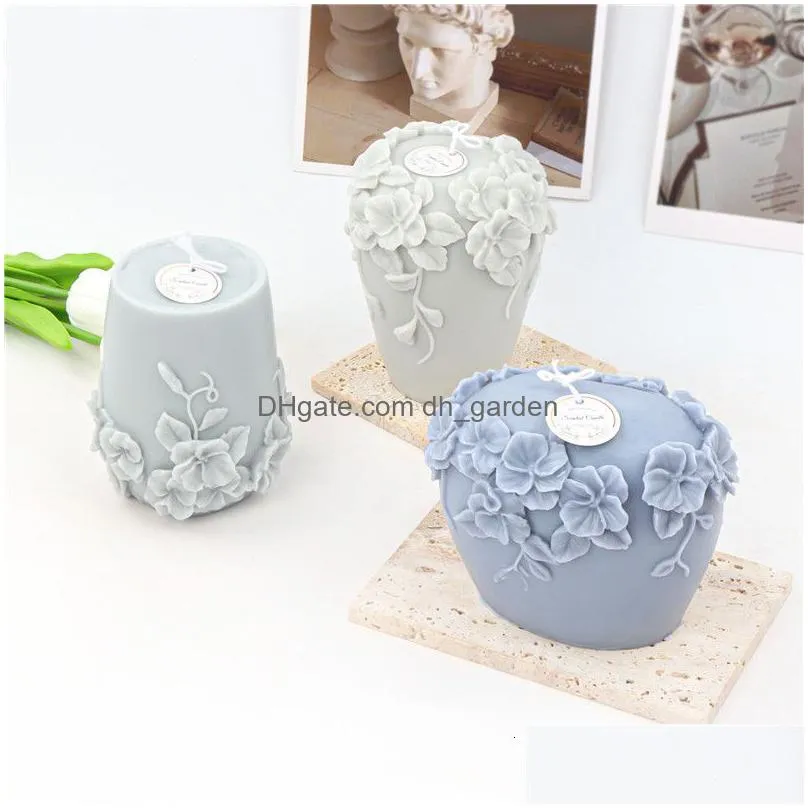 Candles Candles Diy Nordic Rattan Flowers Sile Candle Mold Gypsum Form Carving Art Aromatherapy Plaster Home Decor Wedding G Dhgarden Dhfob
