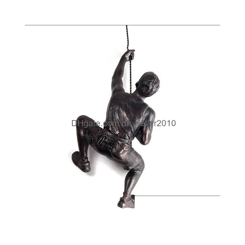 creative rock climbing men sculpture wall hanging decorations resin statue figurine crafts home furnishings decor accessories lj200904