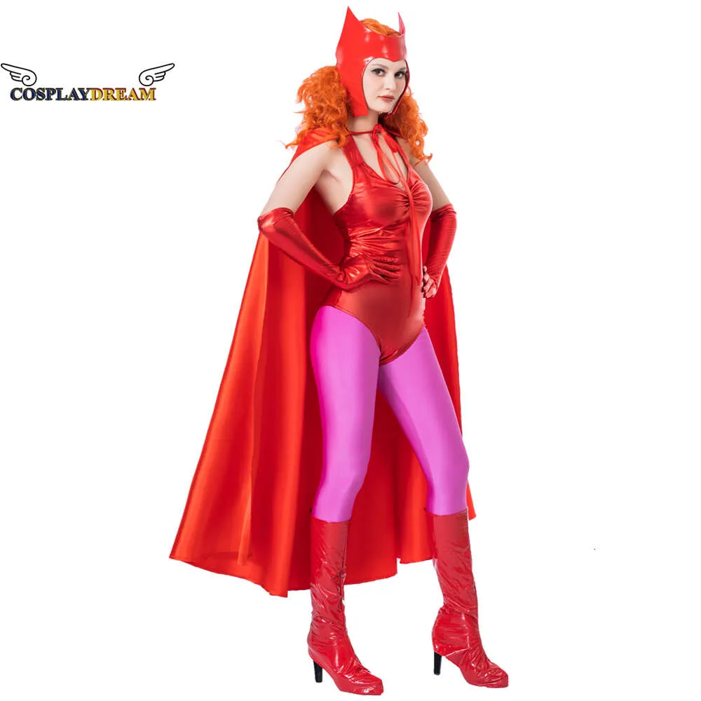 Cosplay Cosplay Wanda Vision sorcière écarlate Costume de Cosplay Wanda Maximoff Costume de Cosplay femmes combinaison tenues Halloween carnaval CostumeCosplay