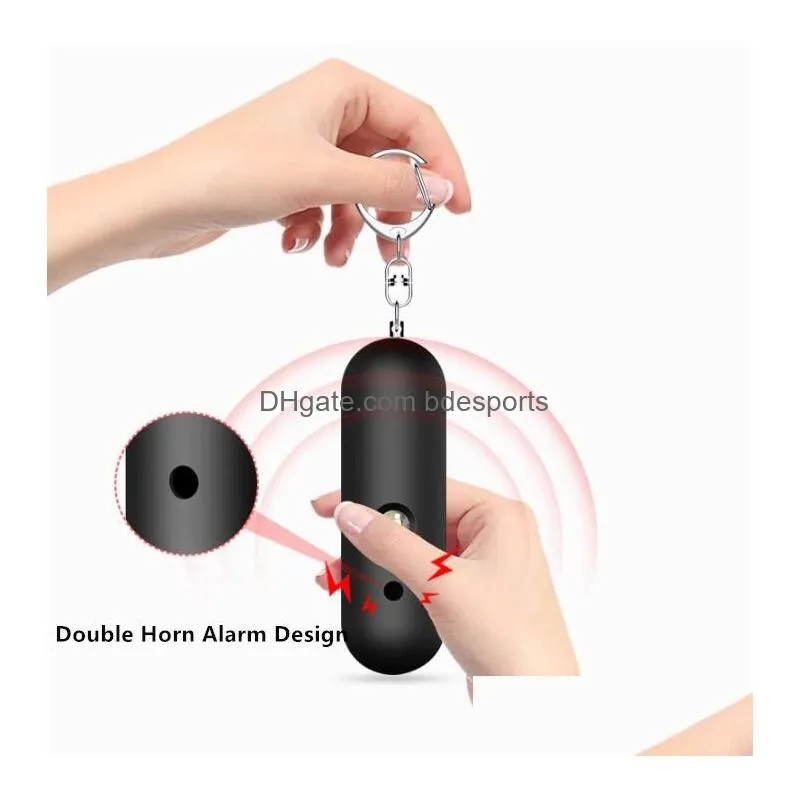 ip56 waterproof personal alarm 130db security alarm with keychain led flashing light emergency safety alarm for