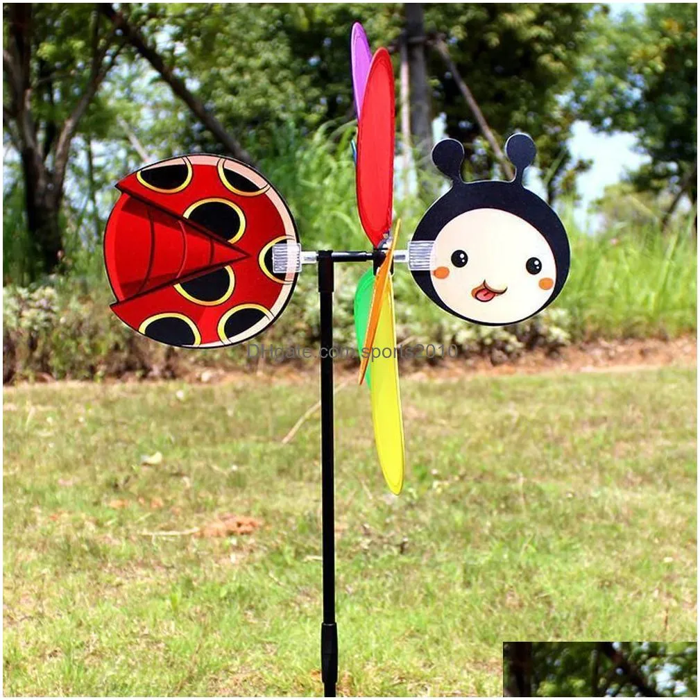 garden decorations animal bee six colors threedimensional windmill cartoon children toys home decoration wind spinner whirligig yard decor