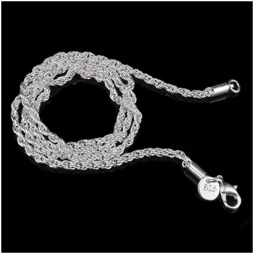 Chains M Rope Chains 925 Sterling Sier Plated Necklaces Fashion Men Lobster Clasps Jewelry Women Gifts 16 18 20 22 24 26 28 30Inch Jew Dh5Lh