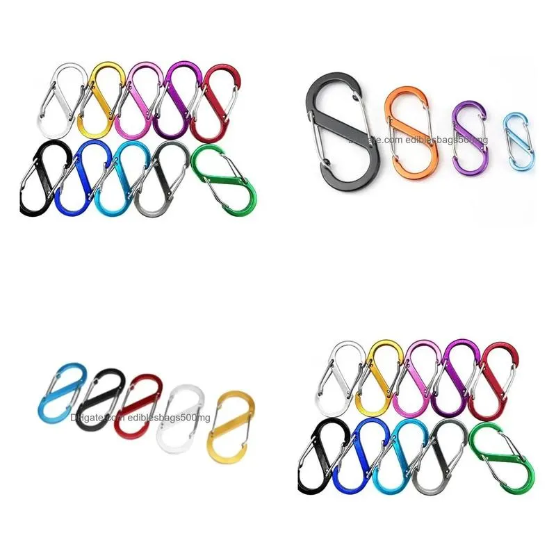 51x23mm large keychain multifunctional key ring outdoor tools camping s-type buckle 8 characters quickdraw carabiner