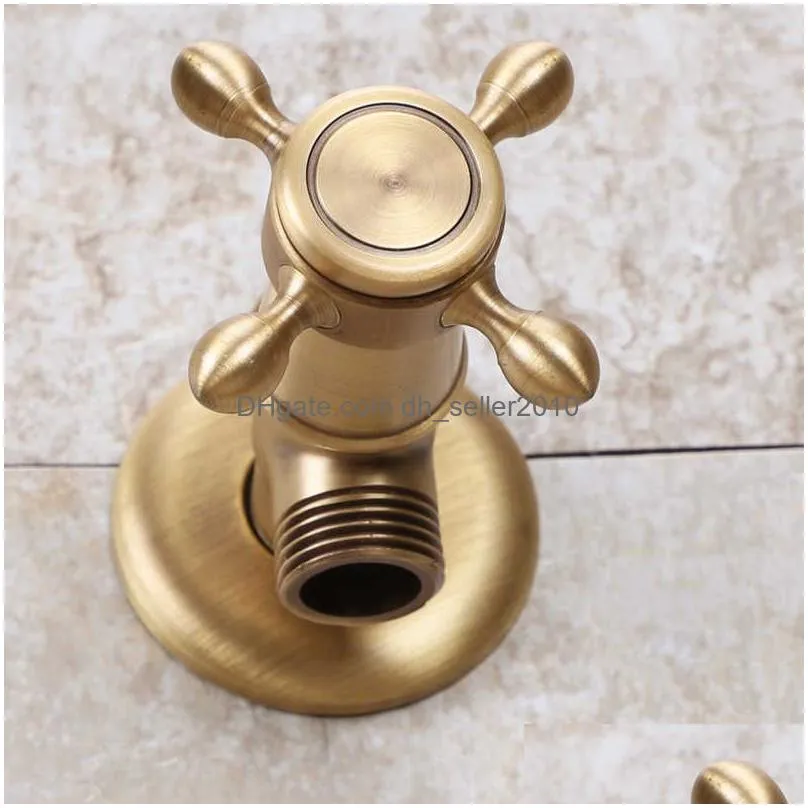 antique brass triangle water control faucet stop bathroom accessories kitchen 1/2 angle wall toilet filling s 210727