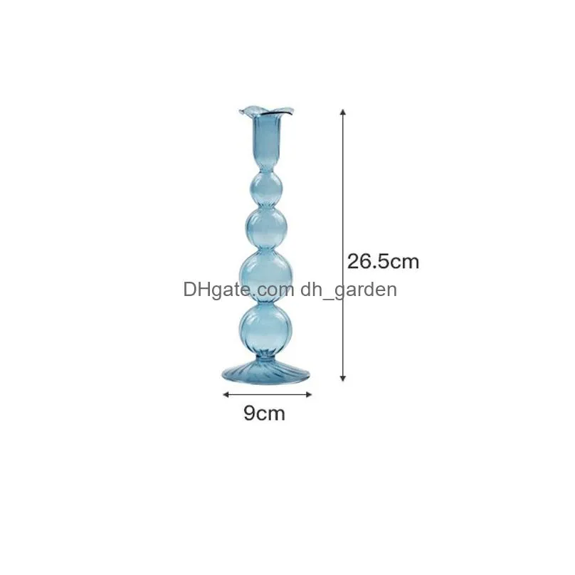 Candle Holders Glass Candle Holder Home Decor Wedding Decoration Accessories European Retro Crystal Candlestick Drop 220809 Dhgarden Dh27W