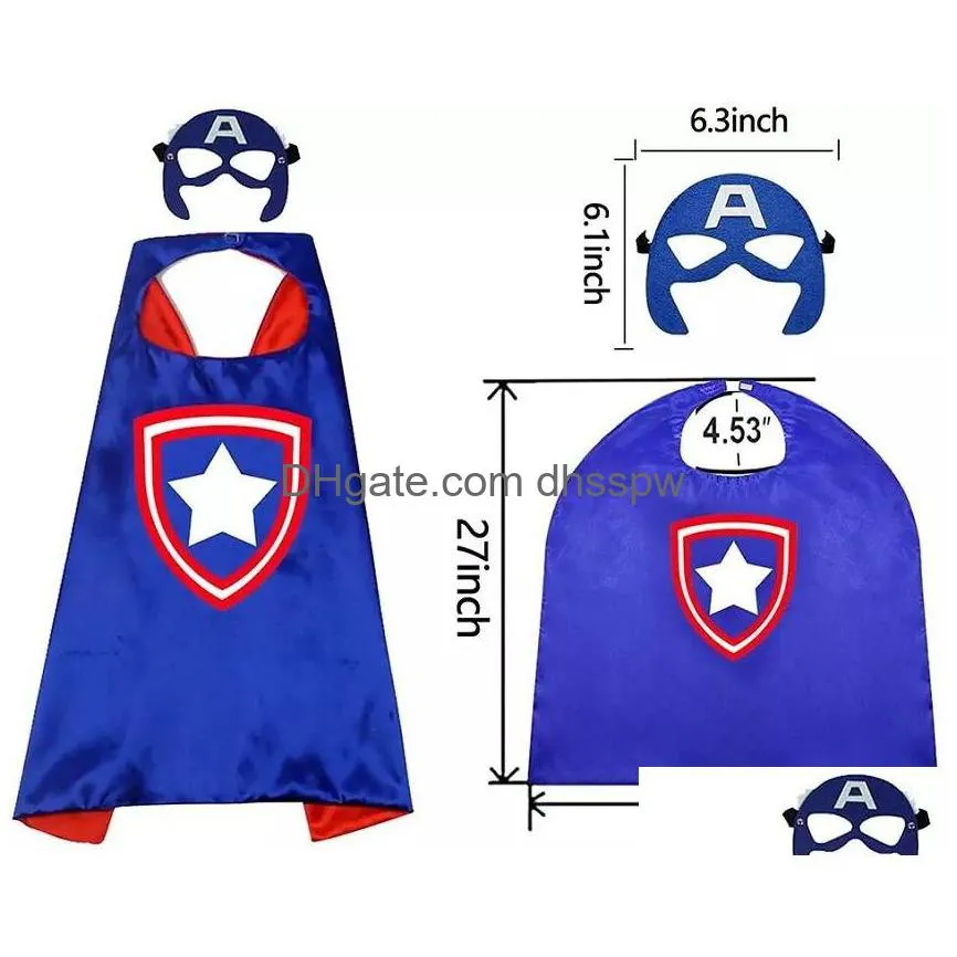 102 designs superhero cape and mask christmas halloween costume double sided birthday party dress up cosplay mask for kids children favor mystery