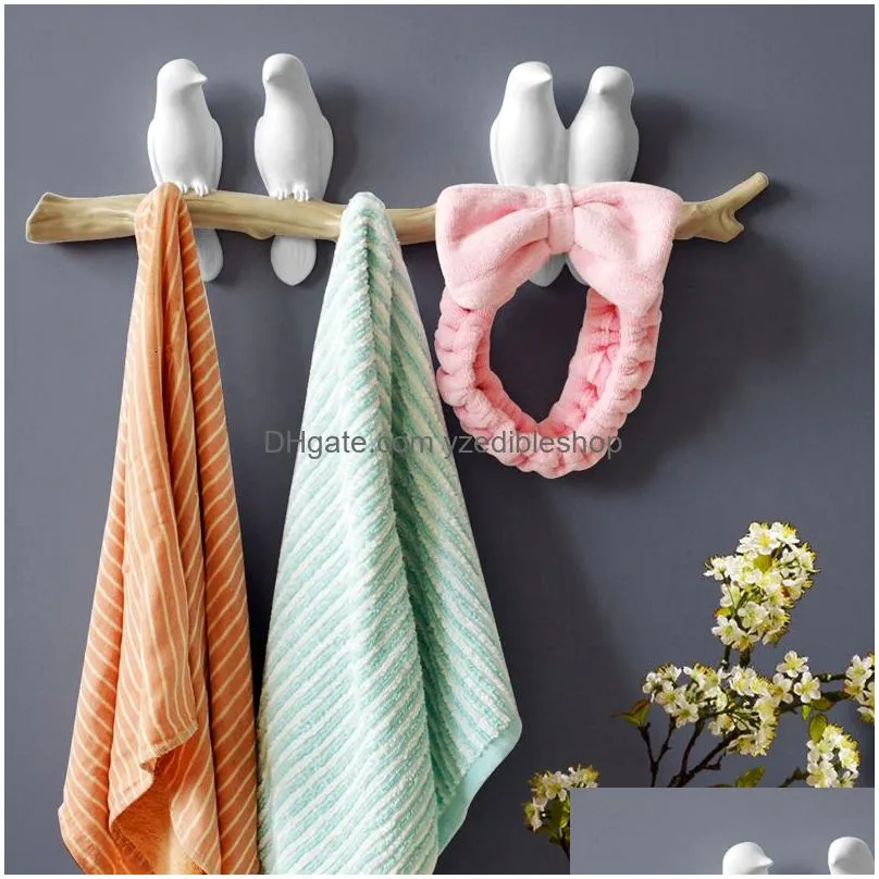 hooks rails wall decorations home accessories living room hanger resin bird hanger key kitchen coat clothes towel hooks hat handbag holder