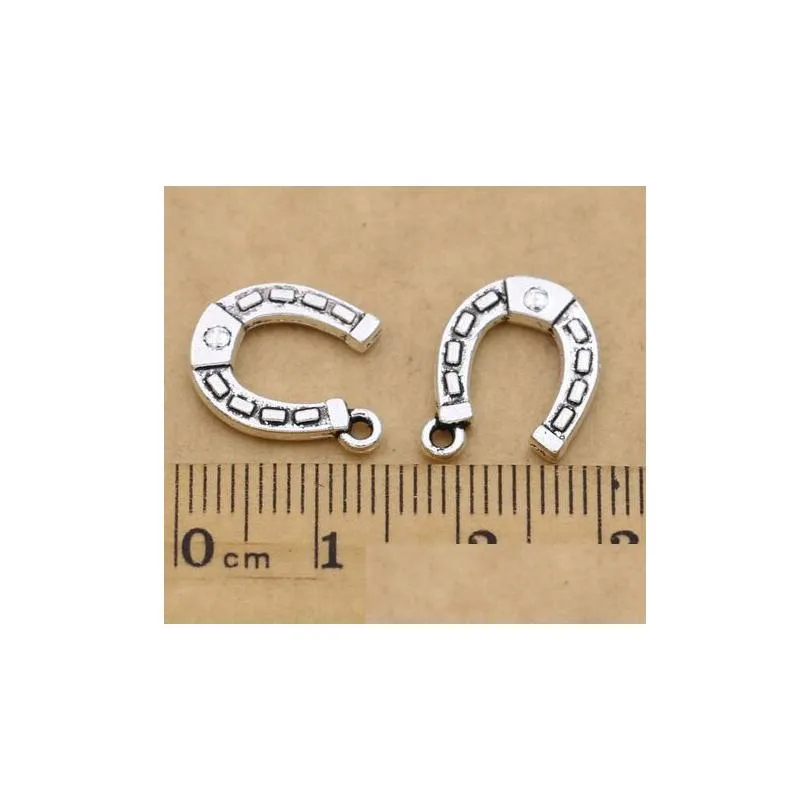 Charms 200Pcs/Lot Ancient Sier Alloy U Lucky Horseshoe Charms Pendants For Diy Jewelry Making Findings 15X12Mm Jewelry Jewelry Finding Dh9Hk