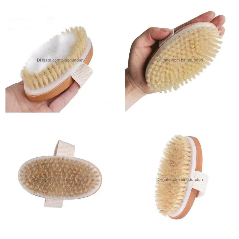 bath brush dry skin body soft natural bristle spa the brush wooden bath shower bristle brush spa body brushs without handle