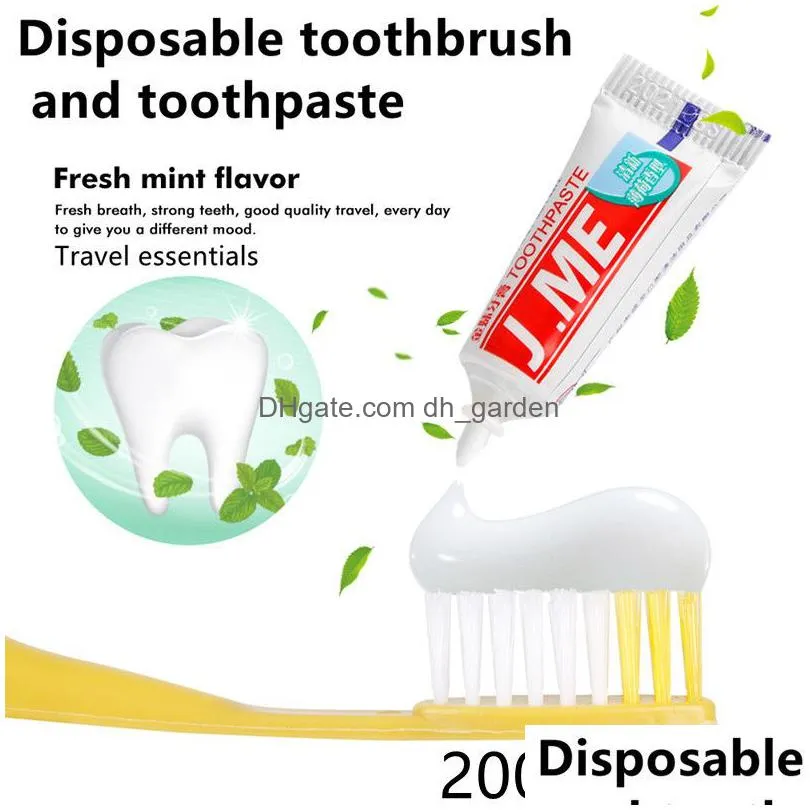 Toothbrush Holders 20-150Pack El Disposable Toothbrush With Tootaste Wash Set Travel Cam Supplies Brand Individually Packed Dhgarden Dhrpf