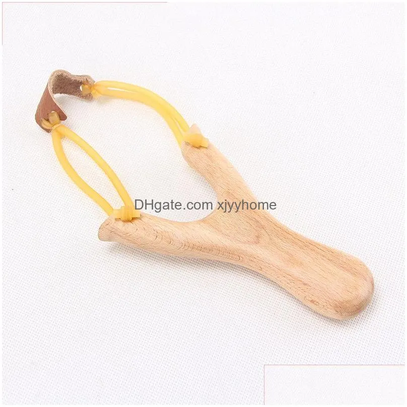 Other Hand Tools Childrens Wooden Slings Rubber String Traditional Hunting Tools Kids Outdoor Play Sling Ss Shooting Toys Handheld Woo Dhp6S