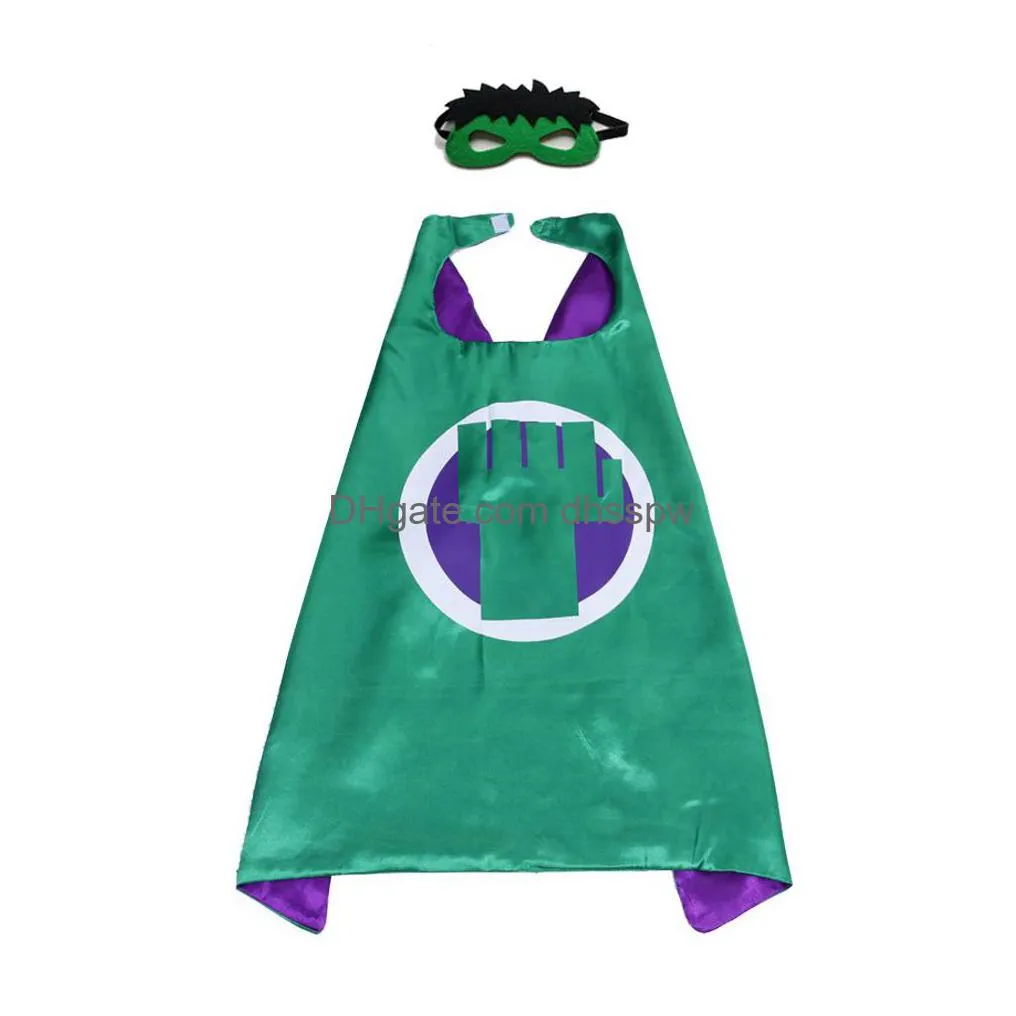  est designs double side costumes cape with mask for kids 70x70cm cartoon christmas halloween cosplay stage performance