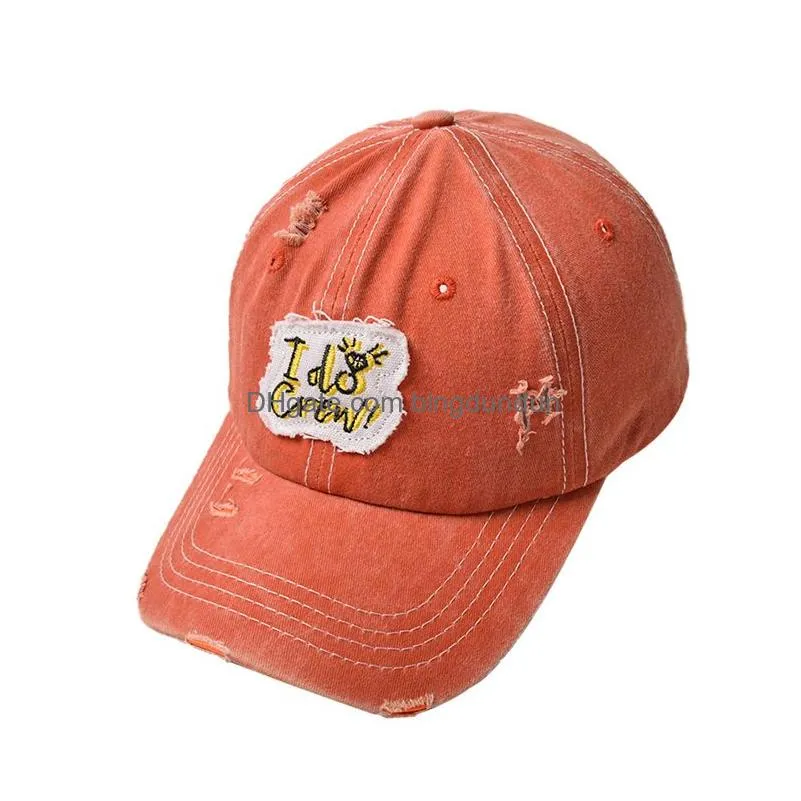 embroidered baseball hat beach crazy letters outdoor sports sun caps 7 colors trucker cap party favor zc356 50pcs