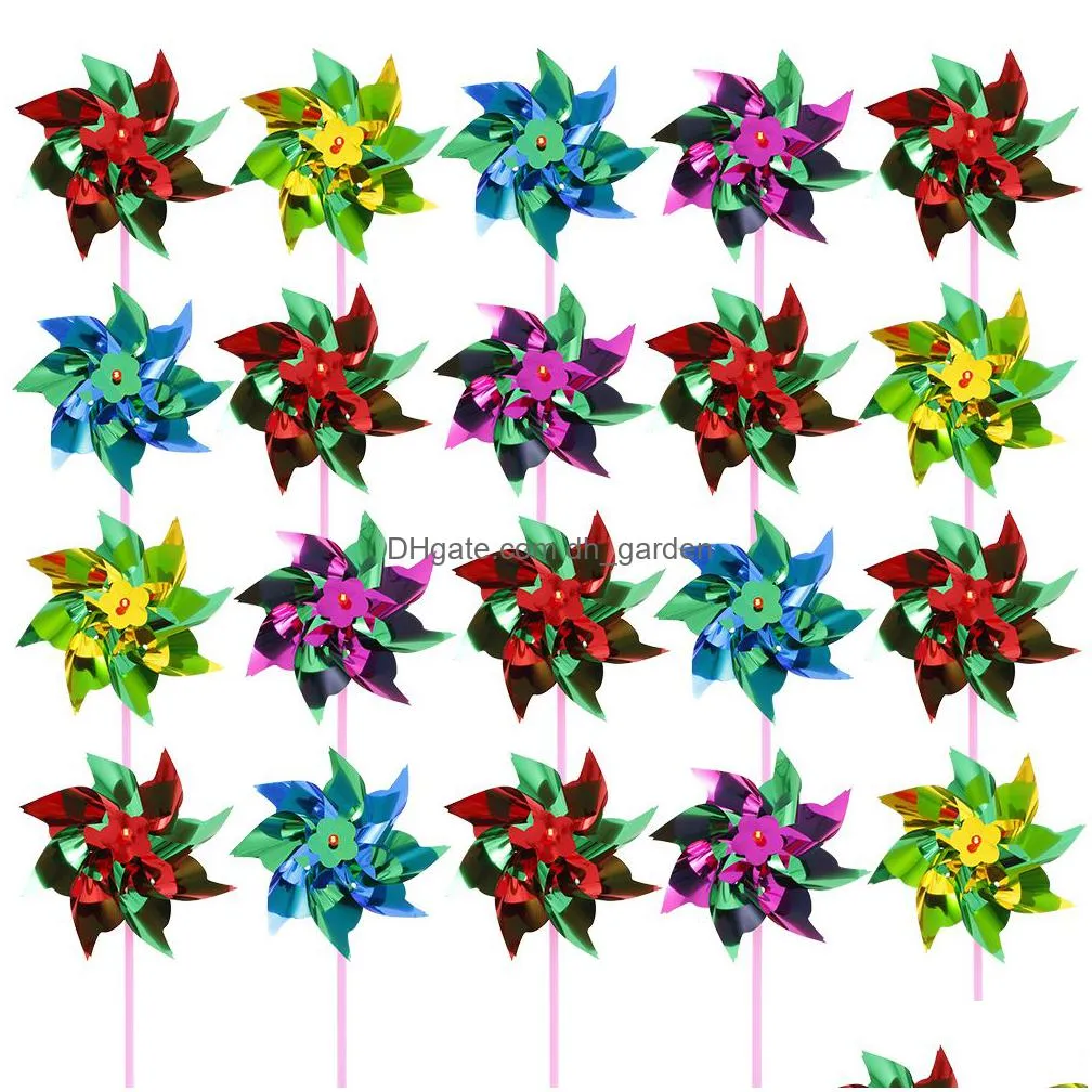 Garden Decorations Garden Decorations 50Pcs Bird Repeller Pinwheels Mixed Color Reflective Sparkly Deterrent Windmill Protec Dhgarden Dhy4O