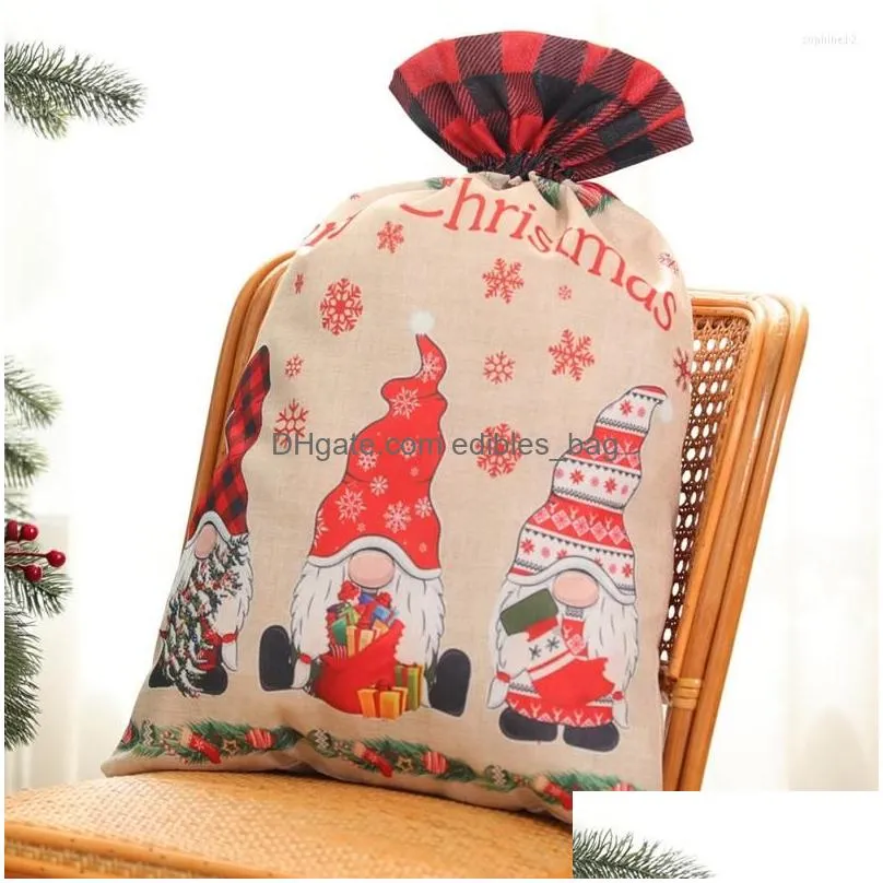 christmas decorations gift bag wrap big cloth durable accurate needle movement family holiday large capacity tie the drawstring
