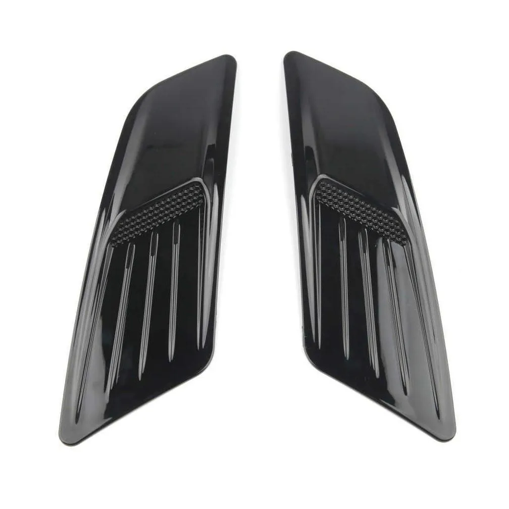 1 pair car exterior decoration car hood stickers black universal side air intake flow vent cover decorative car-styling car