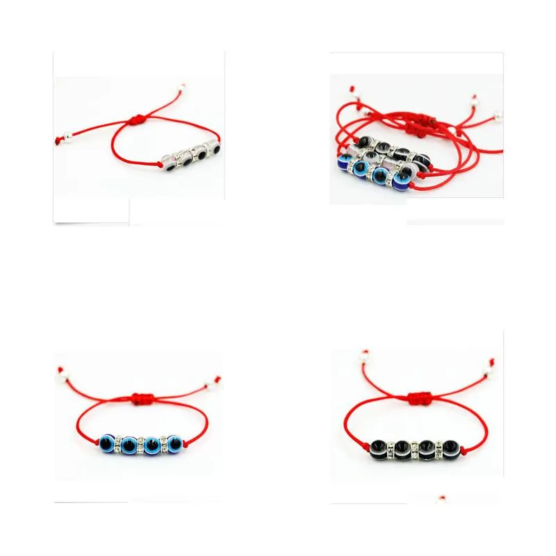 Charm Bracelets 10Pcs/Lot String Evil Eye Lucky Red Cord Adjustable Rope Thread Braided Bracelet Gift Jewelry Bracelets Dhllu