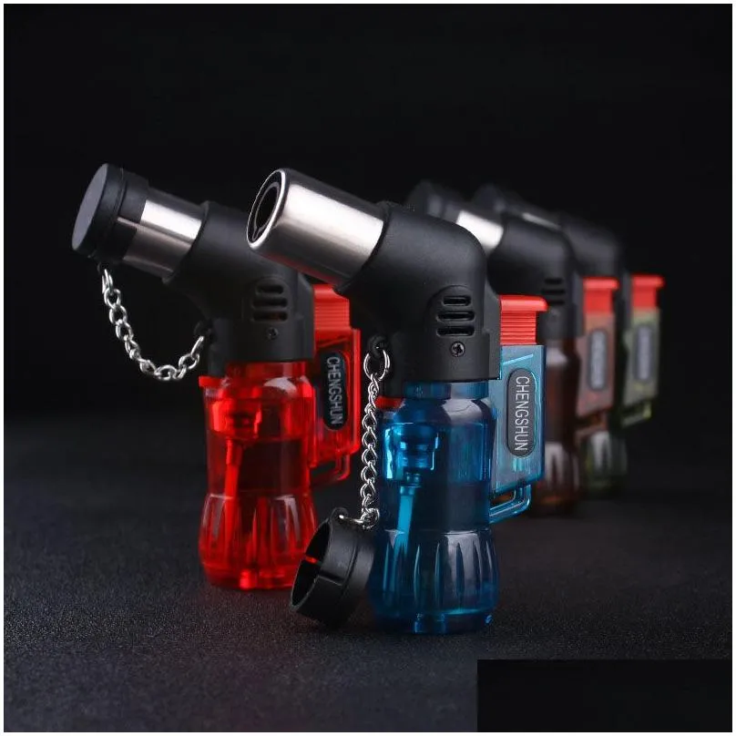 Lighters New Arrival Mini Butane  Torch Cigarette Windproof Lighter Random Color Plastic Fire Ignition Burner Cooking Lighter795075 Otirc