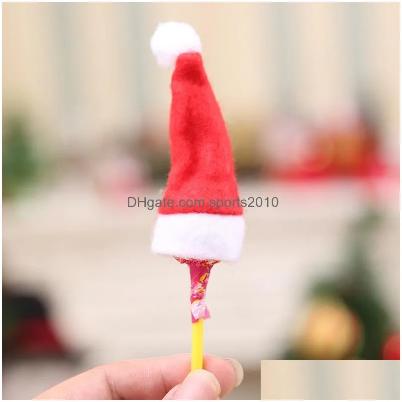 christmas decorations mini hat lollipop nonwoven small 4 7cm 230905