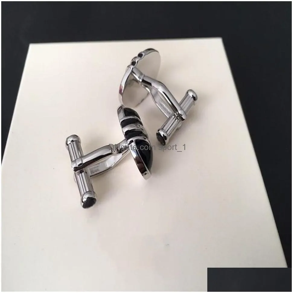 fashionable cuff links original with logo jewelry stainless steel cufflink for men and women252j