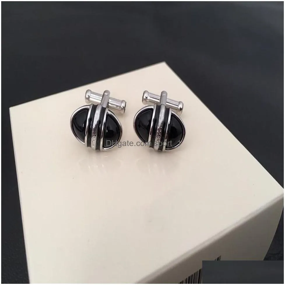 fashionable cuff links original with logo jewelry stainless steel cufflink for men and women252j