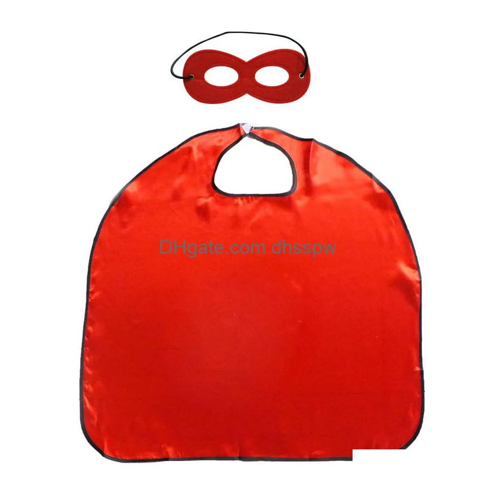 one layer superhero costumes cartoon cosplay capes and masks set for kids wholesale chirstmas halloween birthday party favors children gifts dress