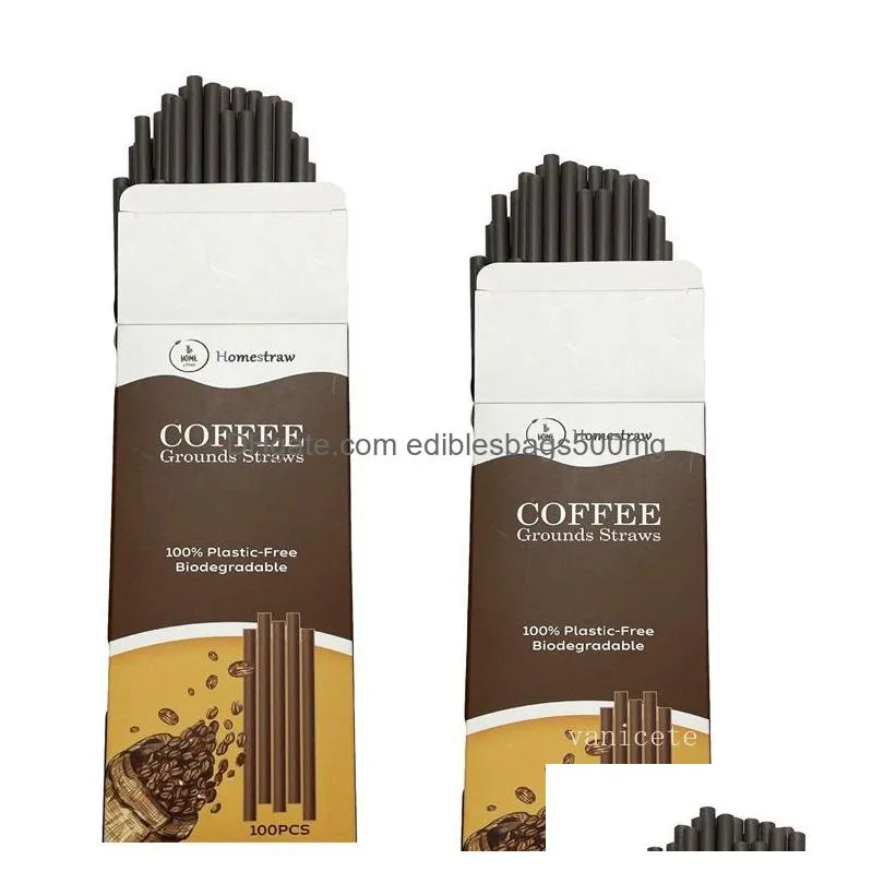 drinking straws food-grade pla coffee grounds straw disposable straws independent packaging environment-friendly for milk tea shop