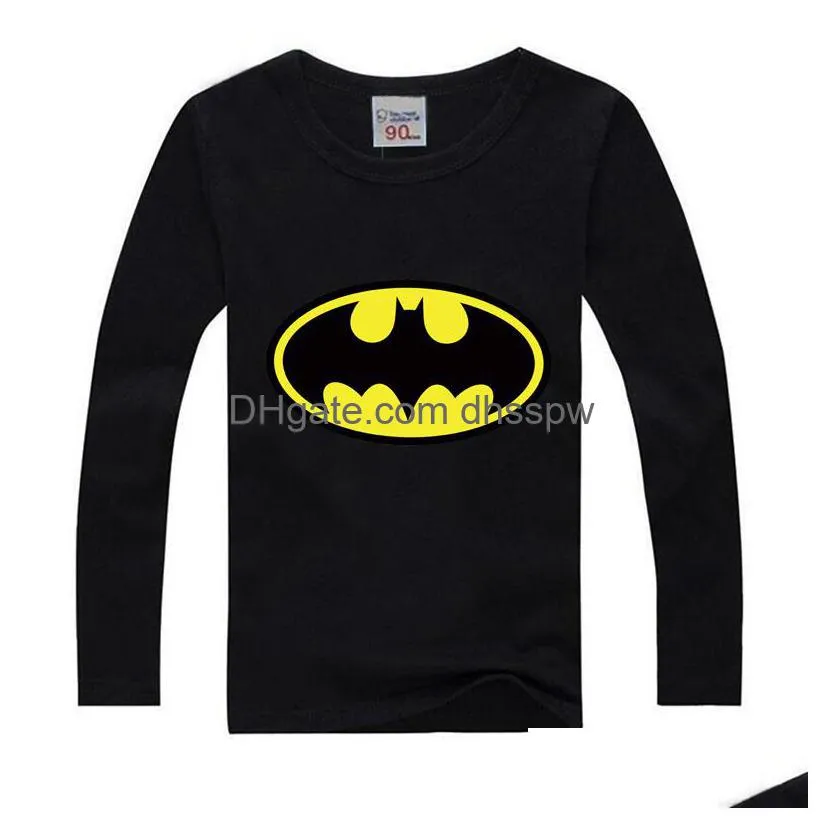 children kids long sleeve t-shirt costumes with superhero cartoon logo summer fashionable printed cotton halloween party favors