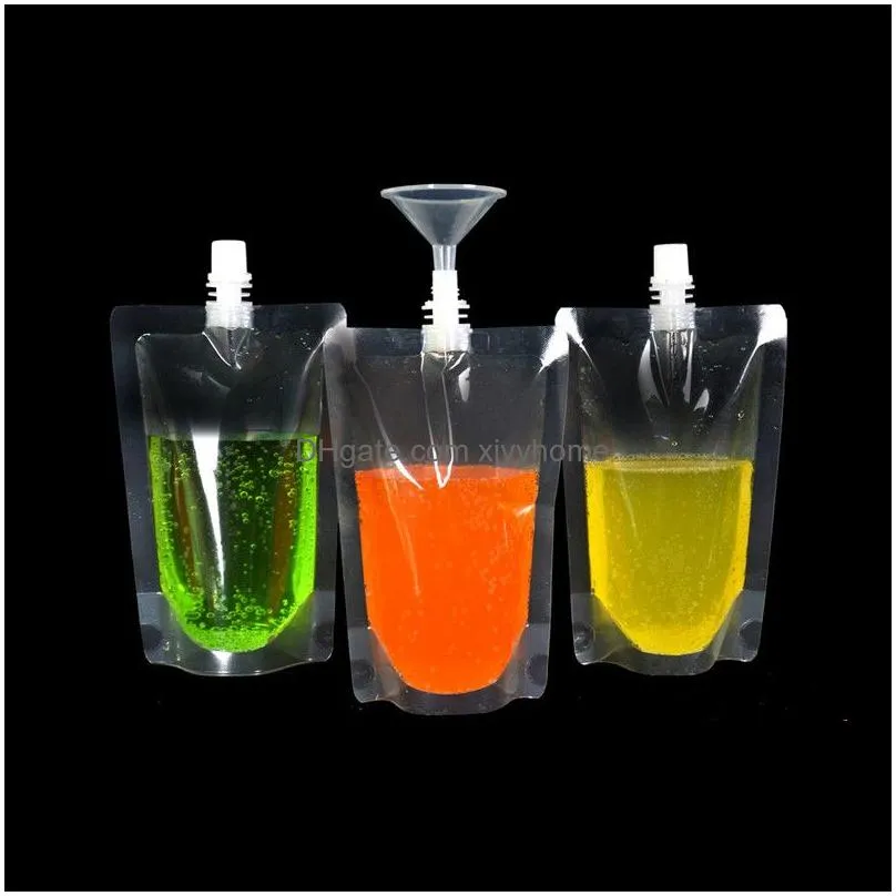 Other Home & Garden Stand-Up Plastic Drink Packaging Bag Spout Pouch For Beverage Liquid Juice Milk Coffee Storage Bags Home Garden Dhjc7