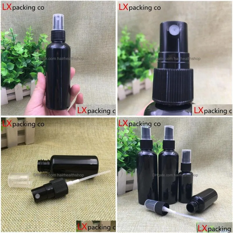 50 pcs 10 20 30 60 100 150 ml bck pstic spray bottles men sprayer perfume cosmetic containers dark bank288k26948799571642