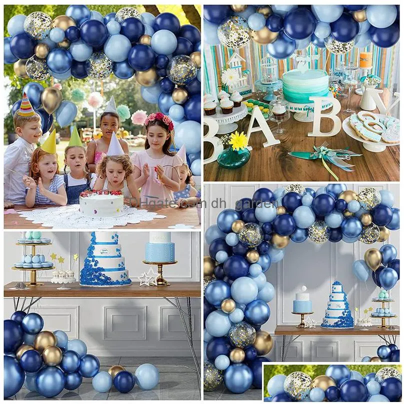 Other Event & Party Supplies Other Event Party Supplies Navy Blue And Gold Balloon Arch Kit For Baby Shower Boy Birthday Dec Dhgarden Dhnqa