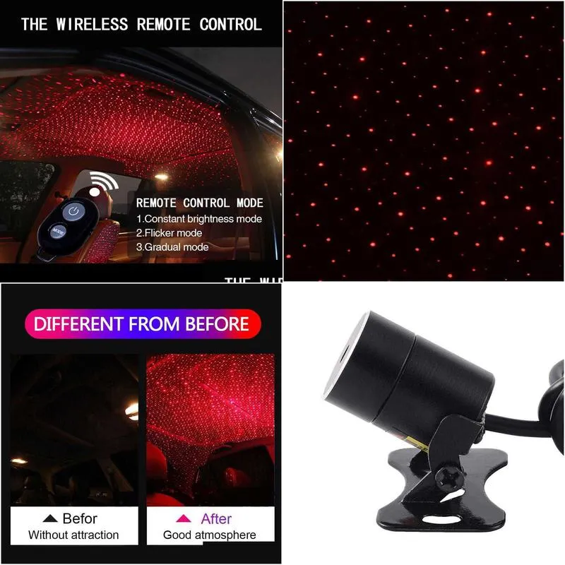 auto atmosphere light car interior led laser lighting sound voice remote control star sky light roof ceiling lamp decoration