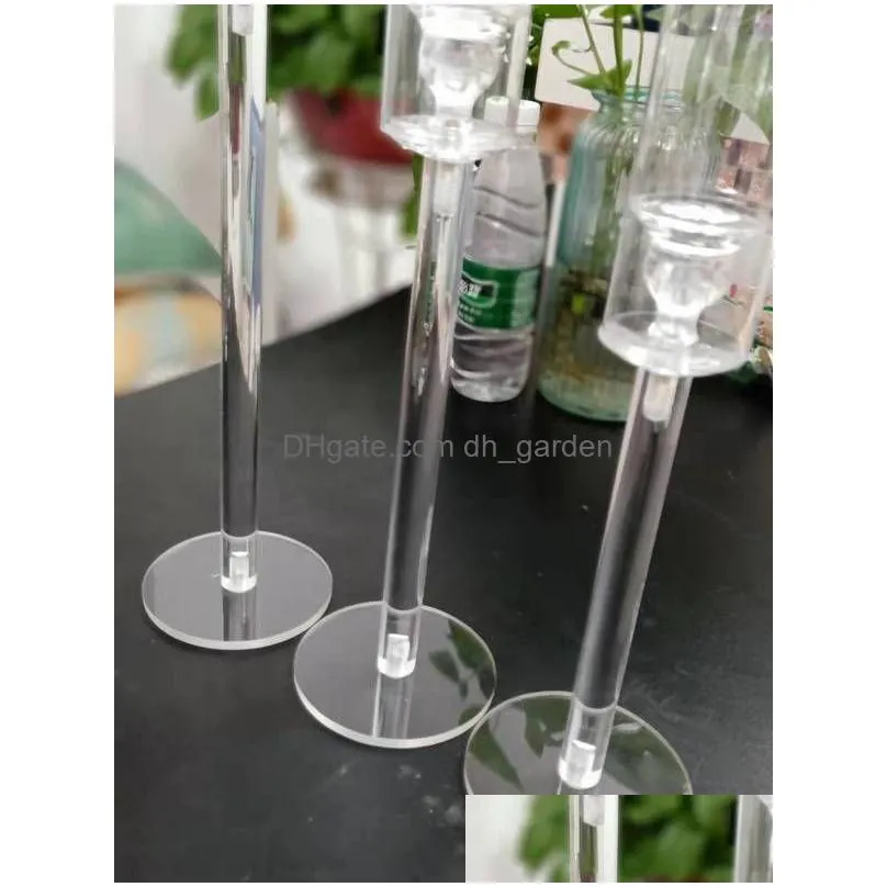 Candle Holders 3 Pcs Crystal Candle Holders Acrylic Candlestick Centerpieces Road Lead Candelabra Wedding Porps Christmas De Dhgarden Dhovl