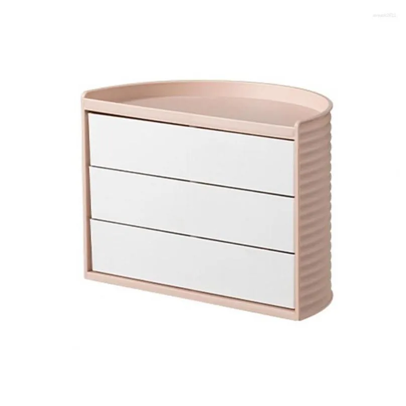 storage boxes rotating box desktop smart placement half circle rotatable student children stationery cosmetics
