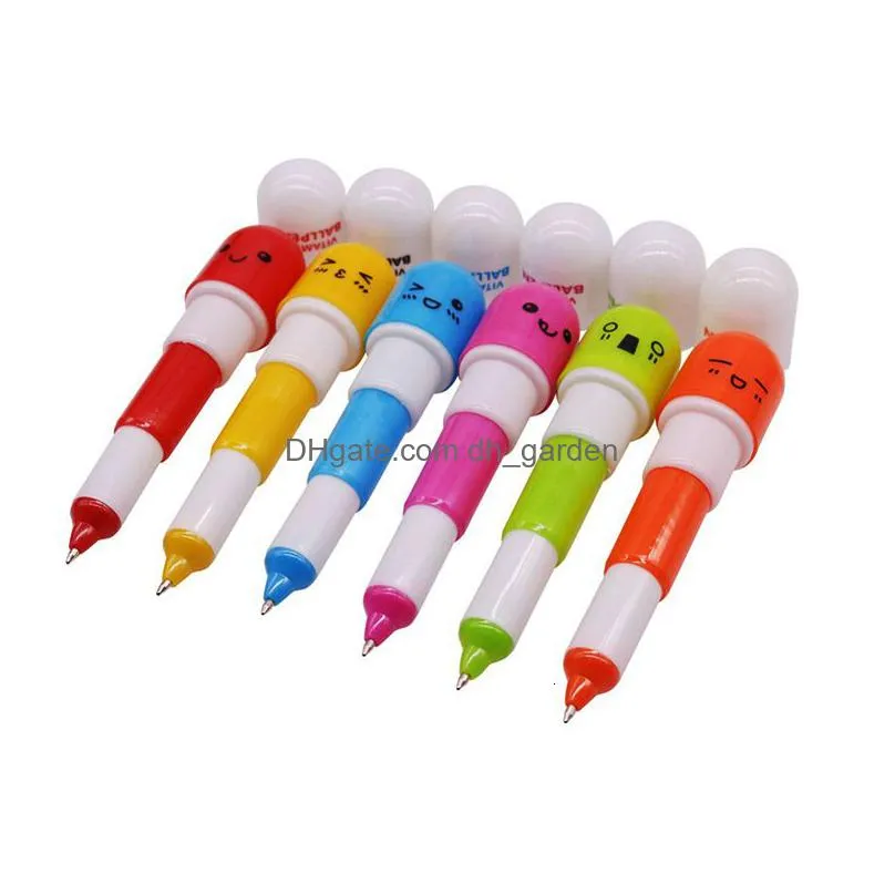 Ballpoint Pens Ballpoint Pens 60 Pcs 6 Colors Cartoon Colorf Creative Gift School Supplies Capse 0.7Mm Nib Cute Pattern 2302 Dhgarden Dhnls