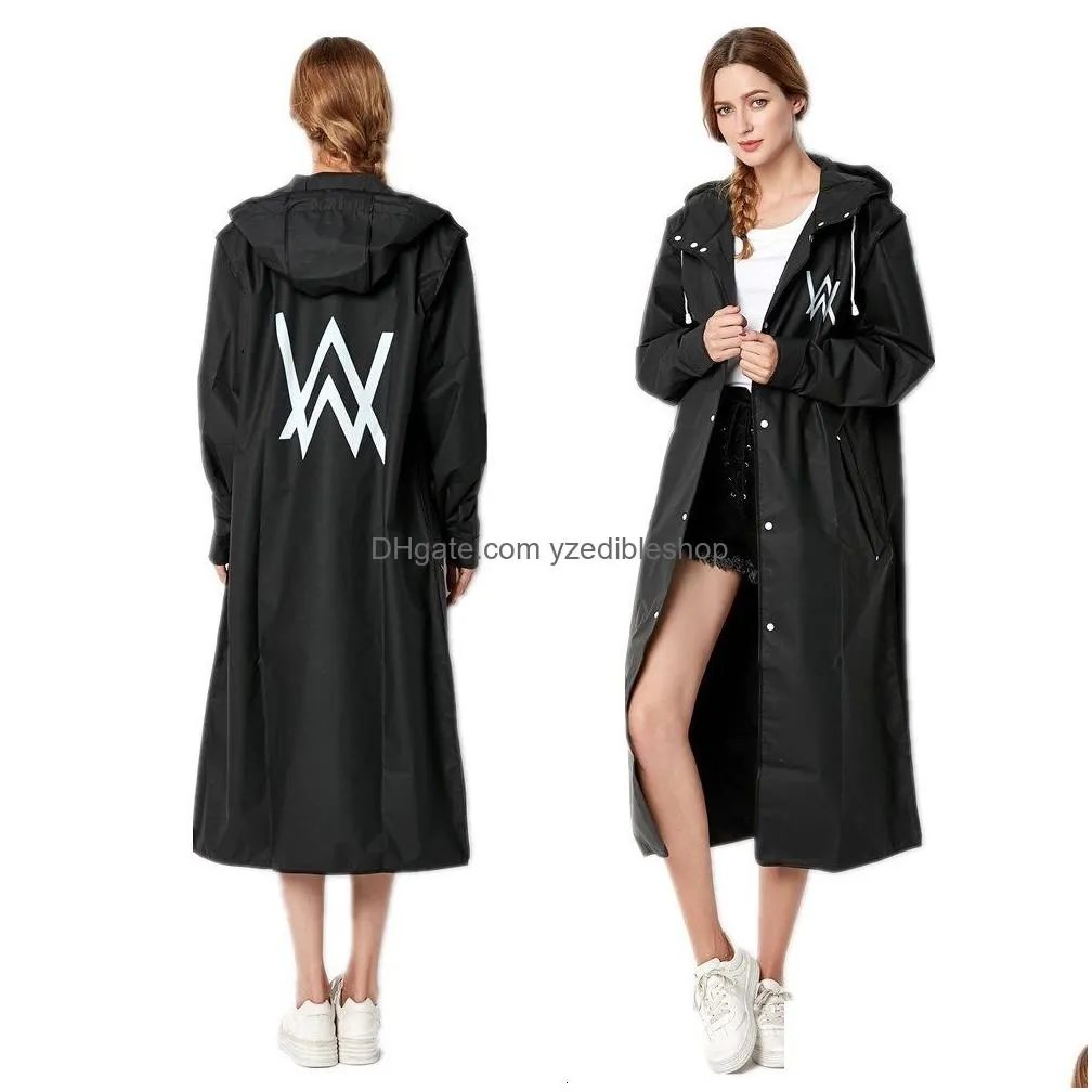 raincoats fashion big size men and women thin black rain coat poncho ladies waterproof long slim raincoat adults rainwear 230803