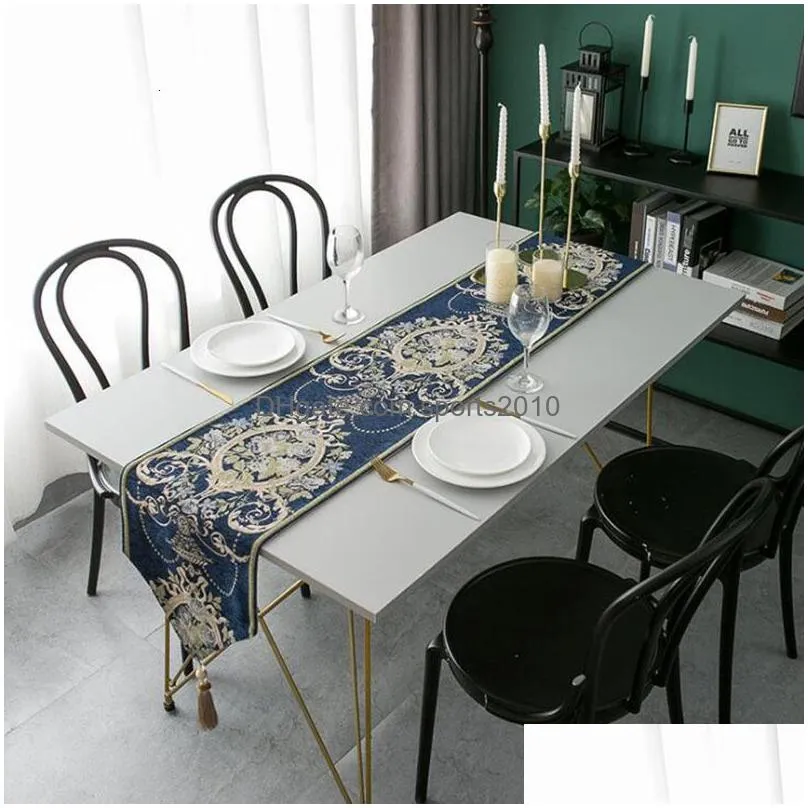 table runner modern minimalist jacquard cloth cloth dinner luxury home decor coffee el bed s 230105