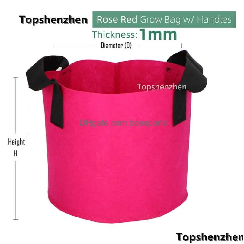 16colors 1--20 gallons round nonwoven fabric pots grow bags with handles economic pots garden planting containers flowers plant